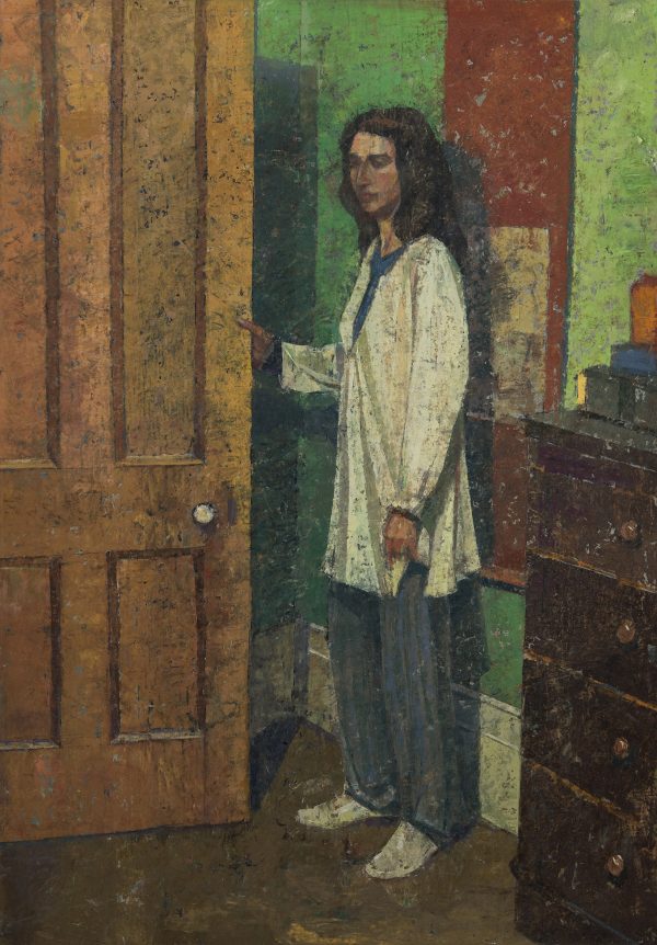 Figure in the Doorway, Oil on Linen on Panel, 60 x 42 cm