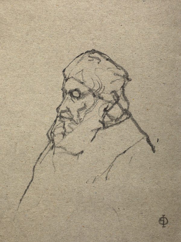 Old Man in Profile, Pencil, 15 x 11 cm